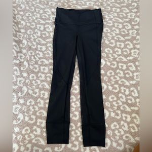 Lululemon black leggings with sheer detailing